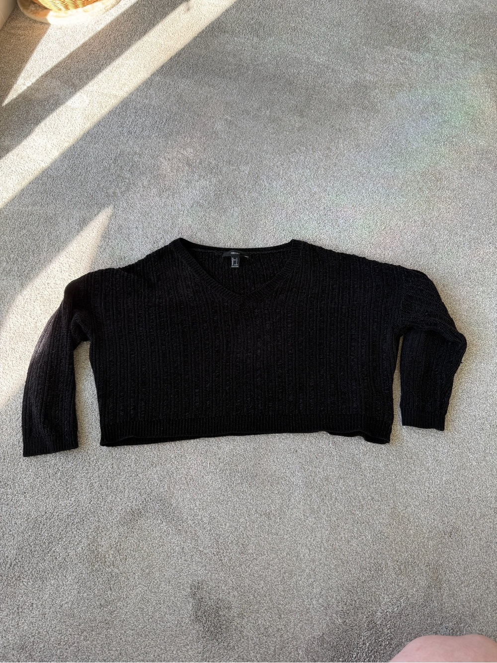 Forever 21 Black Ribbed Knit Top
